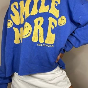blue smile more sweatshirt